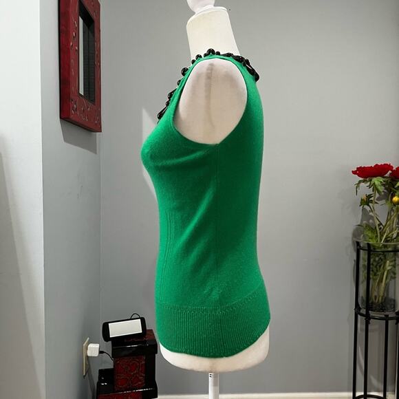 NEW Vintage Milly of New York Cashmere Jewel Scoop Neck Sleeveless Sweater NWOT - Picture 5 of 16